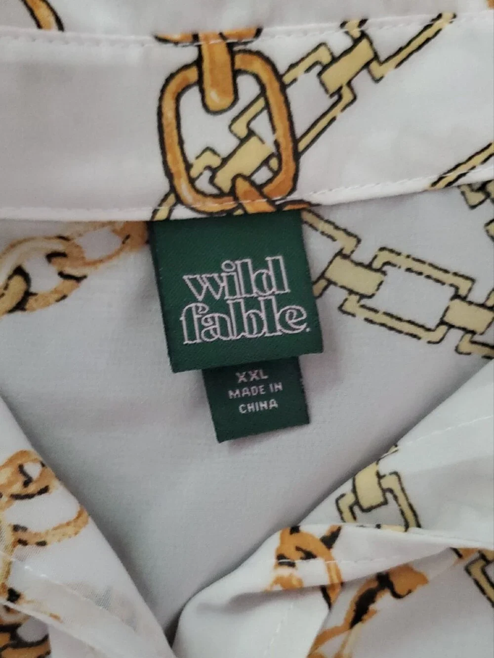 wild fable Cream Chain-Print Button Down Shirt